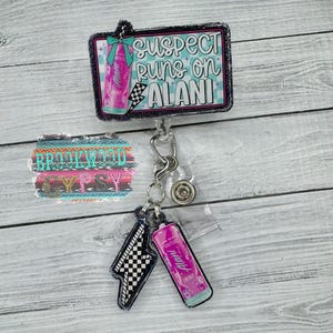 Suspect Runs On,Lightening Bolt,Nurses Badge Reel,Cute Badge Reel,Energy Drink Badge Reel,Pink Slush Badge Reel,Girly Badge,Retractable Reel