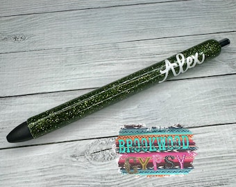 Glitter Pens,Olive Pen,Glitter Gel Pen,Ink Joy Pens,Custom Glitter Pens,Nurses Pen,Teachers Pen,Refillable Gel Pen,Personalized Glitter Pen