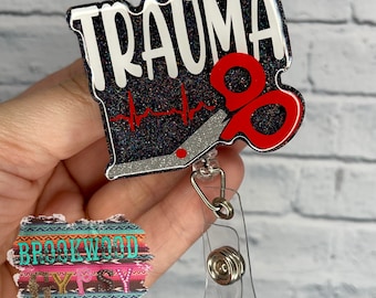 Trauma Badge Reel, Medical Badge Reel,Trauma Nurse Badge Reel,Trauma Aid,Trauma Hospital Badge Reel, Nurses Badge Reel,Glitter Badge Reel