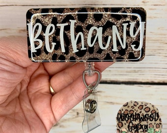 Leopard Badge Reel,Leopard Print,Personalized Badge Reel,Glitter Badge Reel,Nurses Badge Reel,Cute Badge,Western Badge Reel,Leopard Print