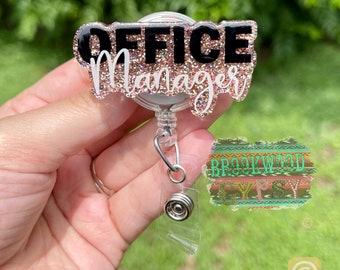 Office Manager Badge,Office Manager Badge Reel, Office Badge Reel,Glitter Badge Reel,managers badge reel,Office Admin Badge Reel,Admin Badge