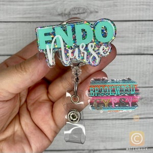 Endo Nurse Badge Reel,Endo Nurse Badge, Nurses Badge Reel, Medical Badge Reel,Glitter Badge Reel,Endoscopy Nurse Badge,Endoscopy Nurse Gift