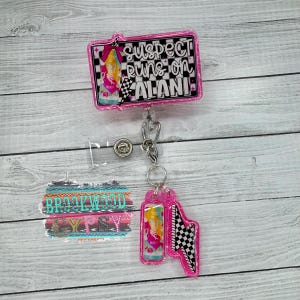 Suspect Runs On,Lightening Bolt,Nurses Badge Reel,Cute Badge Reel,Energy Drink Badge Reel,sherbet swirl Badge Reel,Retractable Reel,Girly