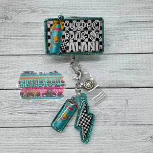 Suspect Runs On,Lightening Bolt,Nurses Badge Reel,Cute Badge Reel,Energy Drink Badge Reel,Juicy Peach Reel,Girly Badge,Retractable Reel