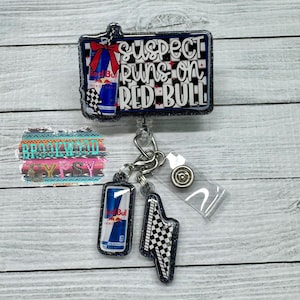 Suspect Runs On,Lightening Bolt,Nurses Badge Reel,Cute Badge Reel,Energy Drink Badge Reel,Drink Badge Reel,Girly Badge,Retractable Reel