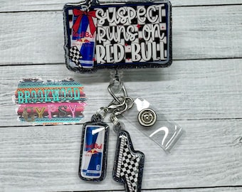 Suspect Runs On,Lightening Bolt,Nurses Badge Reel,Cute Badge Reel,Energy Drink Badge Reel,Drink Badge Reel,Girly Badge,Retractable Reel