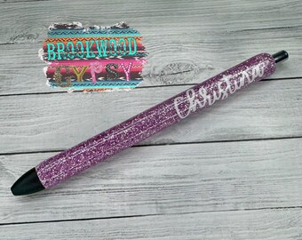 Glitter Pens,Purple Pen,Glitter Gel Pen,Ink Joy Pens,Custom Glitter Pens,Nurses Pen,Teachers Pen,Refillable Gel Pen,Personalized Glitter Pen