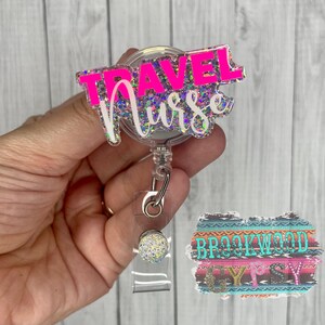 Travel Nurse Badge Reel,Emergency Room Nurse Badge Reel, Nurses Badge Reel, Medical Badge Reel,Personalized Badge Reel,Glitter Badge Reel