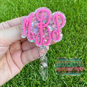 Name Badge Reel,Monogram Badge Reel, Nurses Badge Reel,Personalized Badge Reel,Glitter Badge Reel,Medical Badge Reel,Gift For Her
