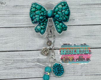 Coquette Bow Badge Reel,Girly Badge Reel,Nurses Badge,Badge Reel,Bow Badge Reel,western Badge Reel,Coquette Bow,Turquoise Badge Reel