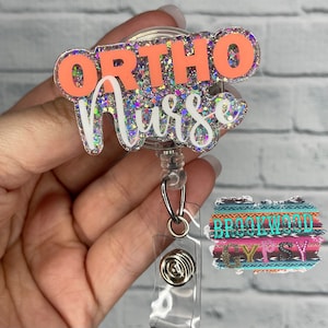 Ortho Nurse Badge Reel,Ortho Badge Reel,Glitter Badge Reel,Medical Badge Reel,nurses badge reel,Cute Badge Reel,Orthopedic Nurse Badge Reel