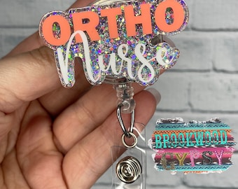 Ortho Nurse Badge Reel,Ortho Badge Reel,Glitter Badge Reel,Medical Badge Reel,nurses badge reel,Cute Badge Reel,Orthopedic Nurse Badge Reel
