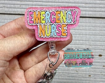 ER Nurse Badge Reel,Emergency Room Nurse Badge Reel,Nurses Badge Reel, Medical Badge Reel,ER Badge Reel,Glitter Badge Reel,Emergency Badge