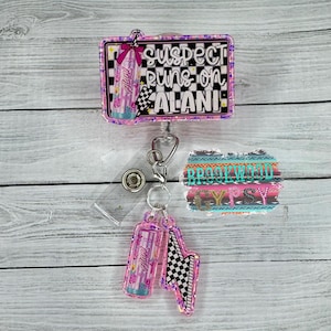 Suspect Runs On,Lightening Bolt,Nurses Badge Reel,Cute Badge Reel,Energy Drink Badge Reel,Cotton Candy Reel,Girly Badge,Retractable Reel
