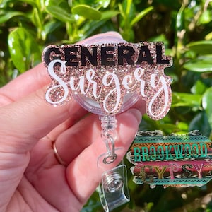 General Surgery Badge Reel,Glitter Badge Reel,Surgery Badge Reel,Nurses Badge Reel, Medical Badge Reel,Surgery Center Badge Reel