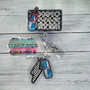 Suspect Runs On,Lightening Bolt,Nurses Badge Reel,Cute Badge Reel,Energy Drink Badge Reel,Drink Badge Reel,Girly Badge,Retractable Reel