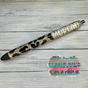 Glitter Pens,Leopard Print Pen,Glitter Gel Pen,Ink Joy Pens,Custom Glitter Pens,Personalized Glitter Pen,Office Gel Pens,Leopard Glitter Pen