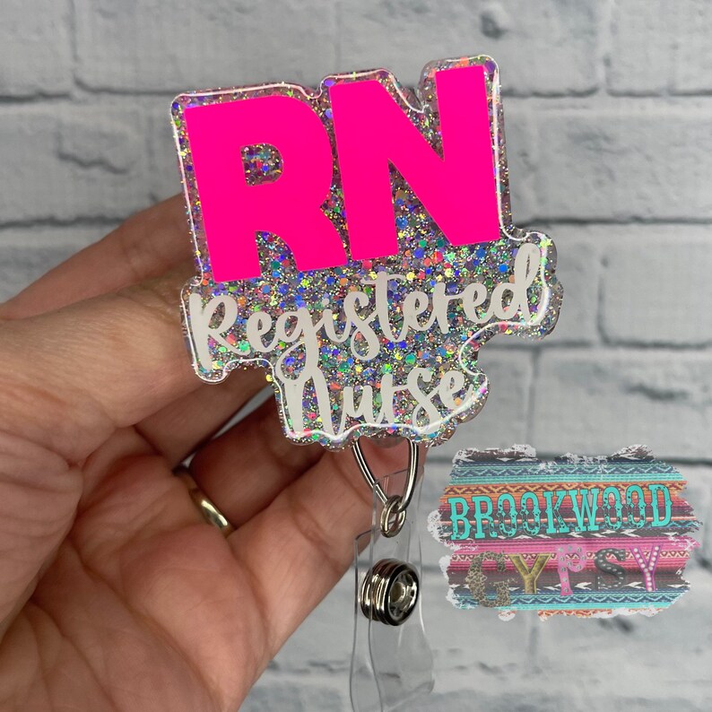 RN Badge Reelregistered Nurse Badge Reelnurse Badge Reel Etsy