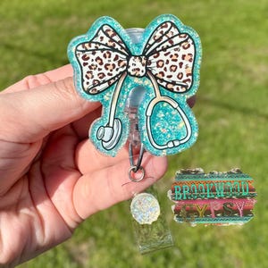 Coquette Bow Badge Reel,Girly Badge Reel,Nurses Badge,Nurses Gift,Cute Badge Reel,Bow Badge Reel,Stethoscope Badge Reel,Leopard Bow