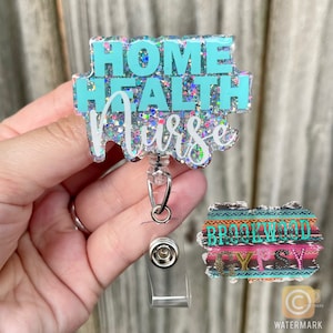 Home Health Nurse Badge Reel,Nursings Badge Reel,Home Health Badge Reel,Medical Badge Reel,Glitter Badge Reel,Nurses Gift,Home Care Badge