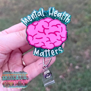 Mental Health Matters Badge Reel,Mental Health Badge Reel,Glitter Badge Reel,Psychology Badge Reel,Psychologist Badge Reel,Psychology