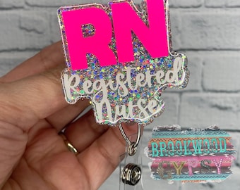 RN Badge Reel,Registered Nurse Badge Reel,Nurse Badge Reel, Medical Badge Reel,Glitter Badge Reel,RN Gift,Registered Nurse Gift,Nurses week