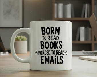 Taza de cerámica "Nacido para leer libros"