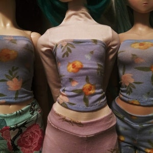 Blue Floral Tube Top for 1/3 BJD