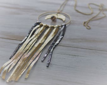 metallic moon necklace