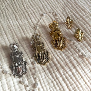 Hand & Fleur de Lis Bookmark Clip - Metal Vintage Victorian Lady