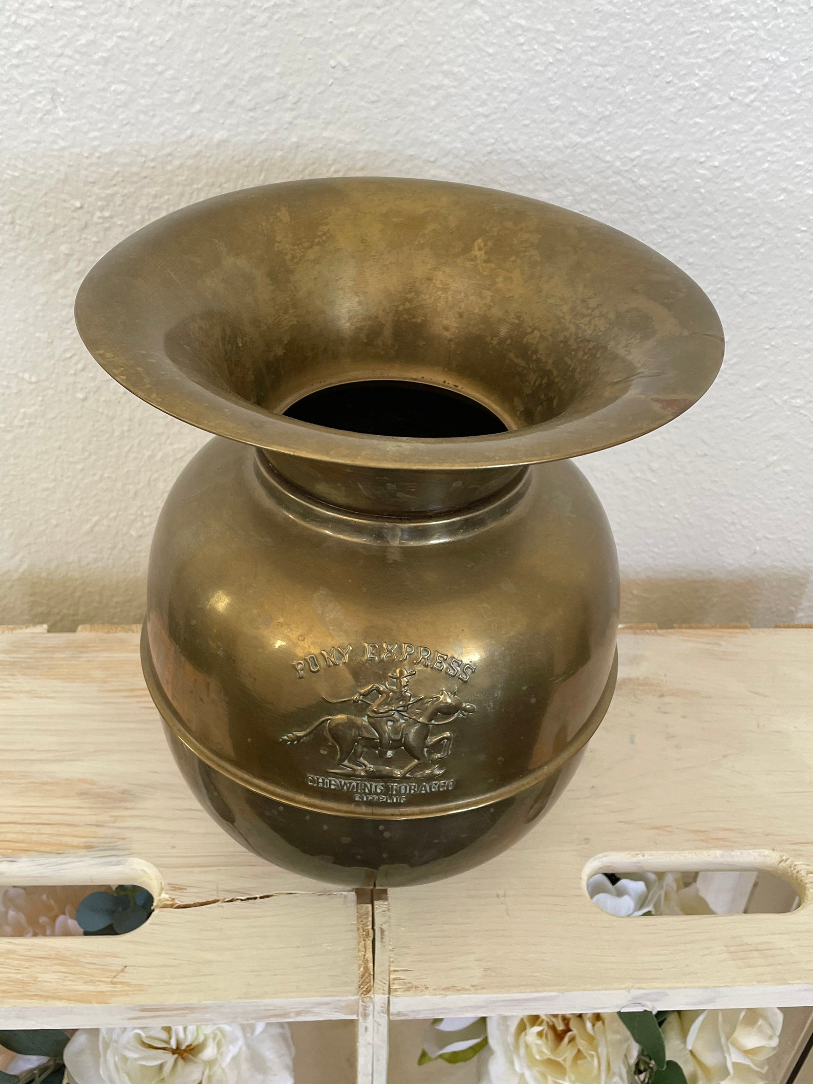 Vintage Gold Vase 1800s Spittoon Etsy