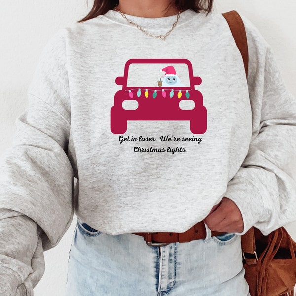 Yeti Sweatshirt, Christmas Yeti Shirt, Christmas Jeep Shirt, Christmas Lights Crewneck, Cute Jeep Sweatshirt, Gift for Jeep Lover, Holidays