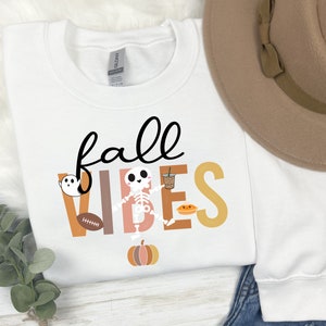 Skeleton Fall Vibes, Retro Fall Sweatshirt, Trendy Hoodie, Football Crewneck, Pumpkin Sweater, Thanksgiving Shirt, Holiday Sweatshirt, Ghost