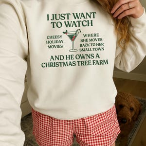 Cheesy Holiday Movie Sweatshirt, Christmas Tree Farm Crewneck, Cozy Hallmark Style Winter Shirt, Trendy Holiday Graphic Tee