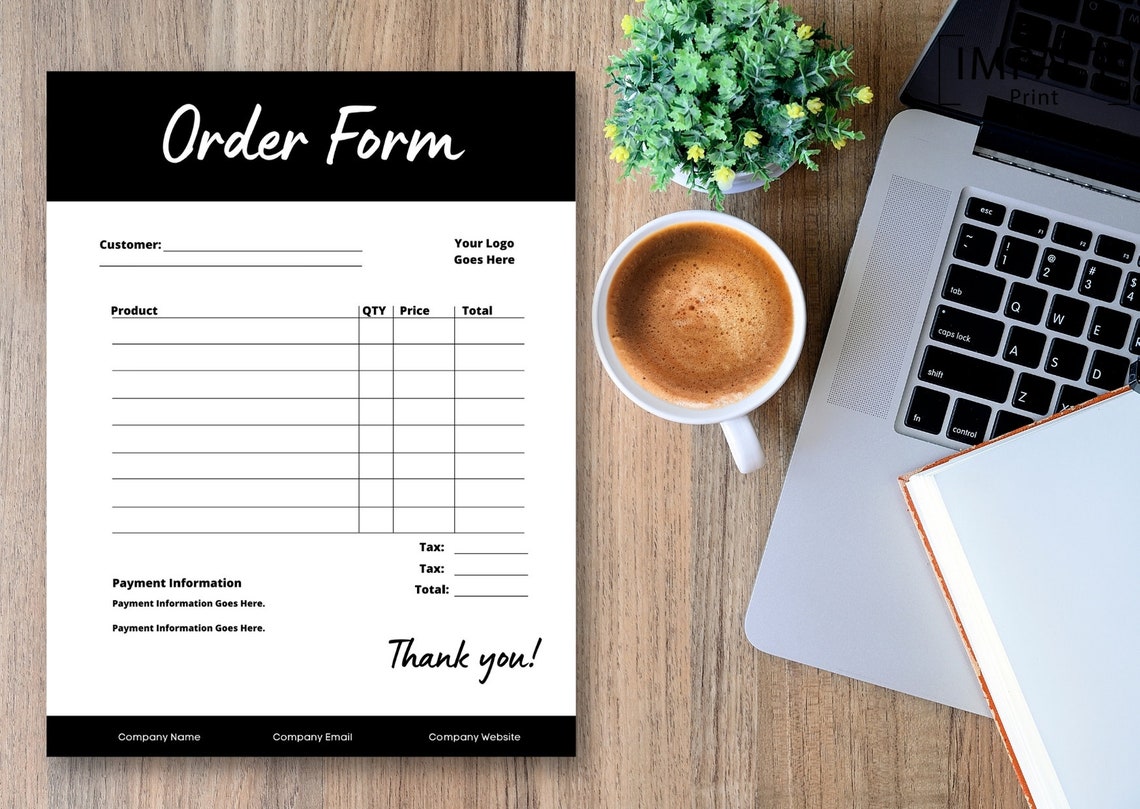 Order Form Printable Template Etsy