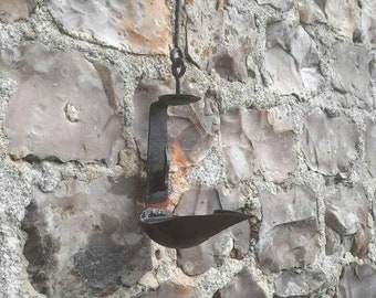 Medieval oil lamp, lantern, candle holders, wrought iron lamp