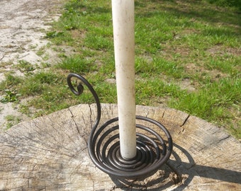 Handcrafted wrought iron candle holder