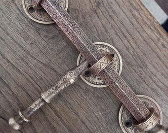 Beautiful brass lock, hand-made and engraved