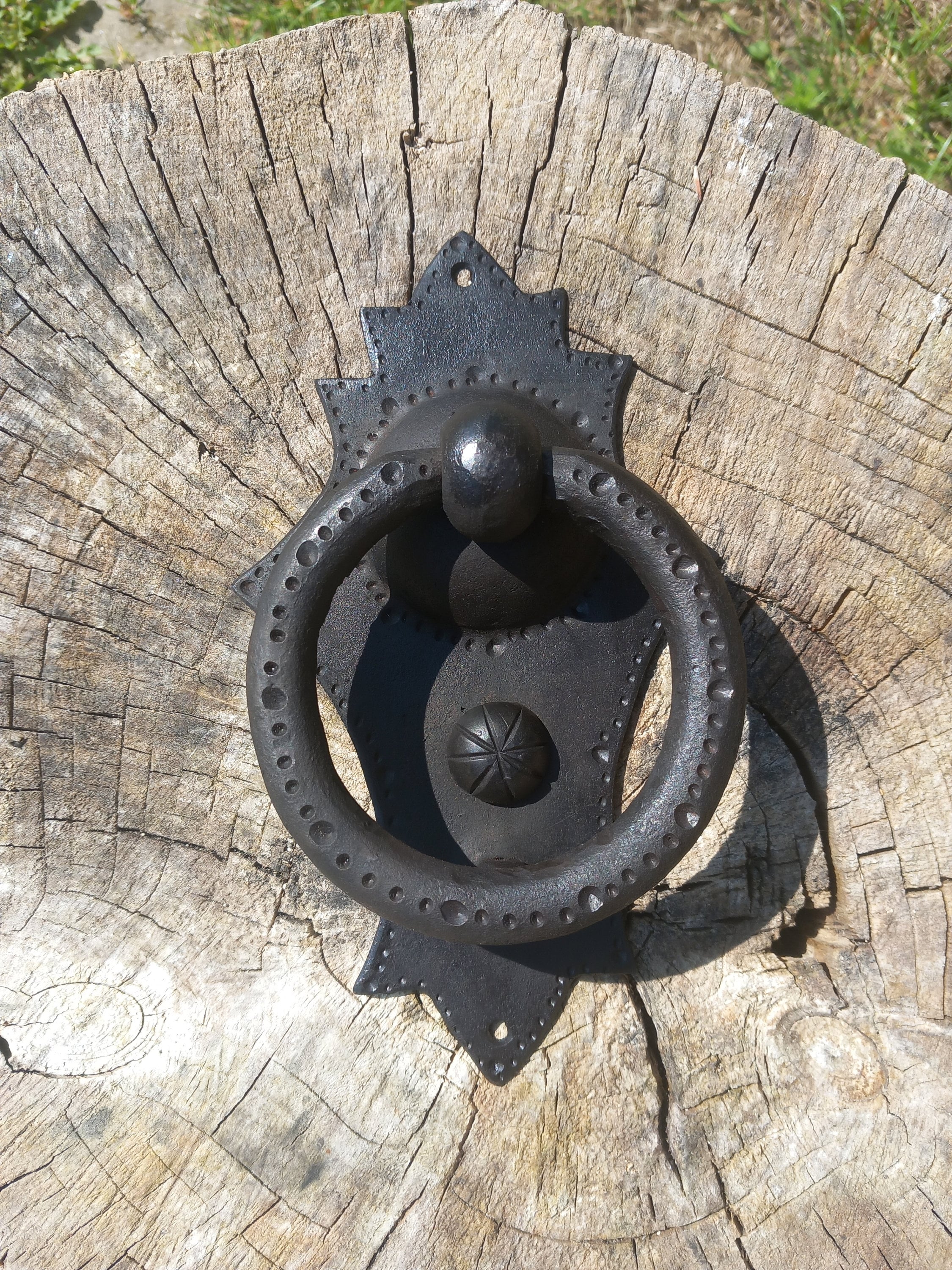 Handcrafted wrought iron door knocker, made by hand