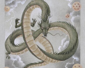 Shenlong: Original watercolor, 9x12 in