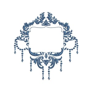 Vintage Frame--4 Sizes--Machine Embroidery Design--Instant Download