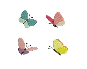 6 Sizes-Mini Butterfly--Machine Embroidery Design Set--Instant download