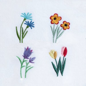 6サイズ - ミニフラワー - 機械刺繍デザインセット - 即時ダウンロード