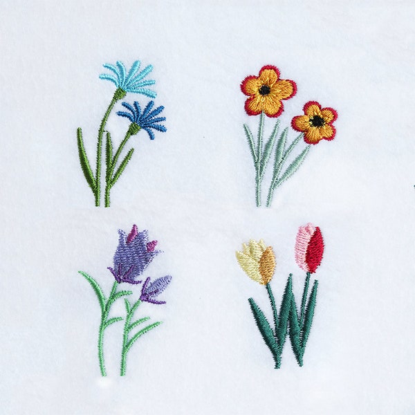 6 Sizes-Mini Flowers-Machine Embroidery Design Set--Instant download