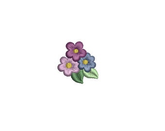 Mini Purple Flower--5 Sizes--Machine Embroidery Design--Instant download