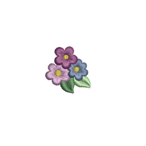 Mini Purple Flower--5 Sizes--Machine Embroidery Design--Instant download