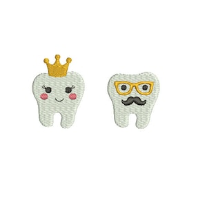 Mini Teeth--Machine Embroidery Design Set--Instant Download