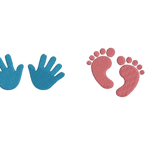7 Sizes-Mini Baby Hand and Feet--Machine Embroidery Design Set--Instant download