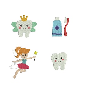 6 Sizes-Mini Tooth Fairy--Machine Embroidery Design Set--Instant download