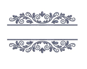 Flourish Border--Machine Embroidery Design--Instant download